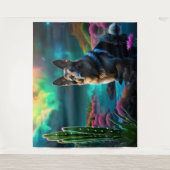 German Shepherd on a Alien World Wandteppich (Vorderseite)