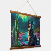 German Shepherd on a Alien World Wandteppich Mit Holzrahmen (Gewinkelt)