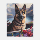 German Shepherd on a Paddle: Ein Landschaftliches Fleecedecke (Vorderseite)