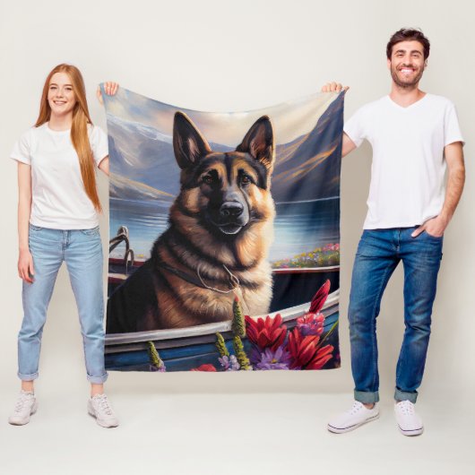 German Shepherd on a Paddle: Ein Landschaftliches Fleecedecke (Beispiel)