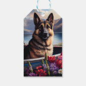 German Shepherd on a Paddle: Ein Landschaftliches  Geschenkanhänger (Rückseite)