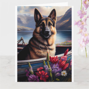 German Shepherd on a Paddle: Ein Landschaftliches Karte