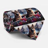 German Shepherd on a Paddle: Ein Landschaftliches  Krawatte (Gerollt)