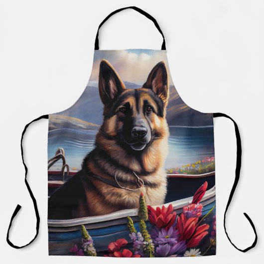German Shepherd on a Paddle: Ein Landschaftliches Schürze (Vorderseite)