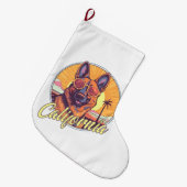 German Shepherd on the Beach Großer Weihnachtsstrumpf (Vorderansicht (hängend))