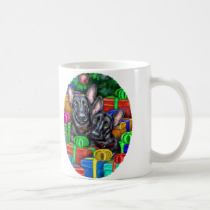 German Shepherd Open Gifts Blk Christmas Kaffeetasse