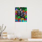 German Shepherd Open Gifts Blk Christmas Poster (Küche)