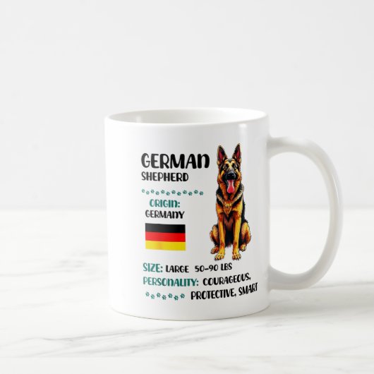 German Shepherd Origin Funny German Shepherd Lover Kaffeetasse (Rechts)