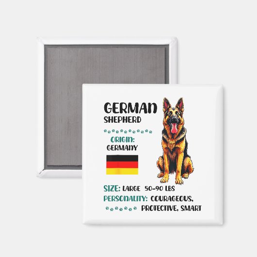 German Shepherd Origin Funny German Shepherd Lover Magnet (Vorderseite/Rückseite)