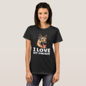 German Shepherd Owner I Love My Owner German Sheph T-Shirt (Vorne ganz)