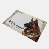 German Shepherd Painting Animal Dog Welcome Family Fußmatte (Schrägansicht)