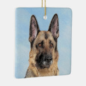 German Shepherd Painting - Cute Original Dog Art Keramikornament (Rechts)