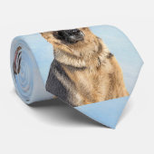 German Shepherd Painting - Cute Original Dog Art Krawatte (Gerollt)