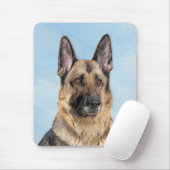 German Shepherd Painting - Cute Original Dog Art Mousepad (Mit Mouse)