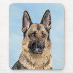 German Shepherd Painting - Cute Original Dog Art Mousepad