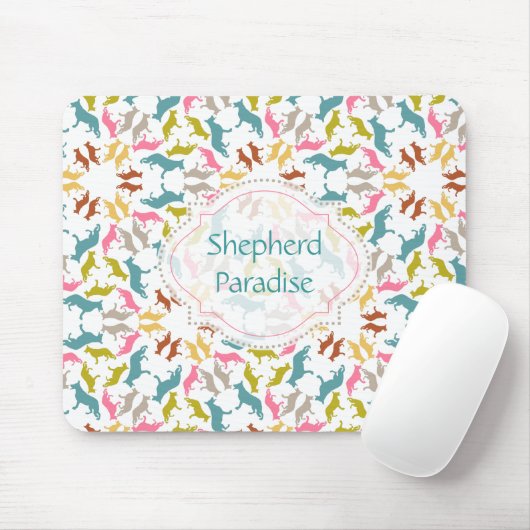 German Shepherd Pastel Pattern Mousepad (Mit Mouse)