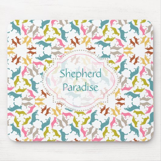 German Shepherd Pastel Pattern Mousepad (Vorne)