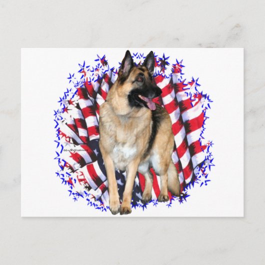 German Shepherd Patriot Postkarte (Vorderseite)