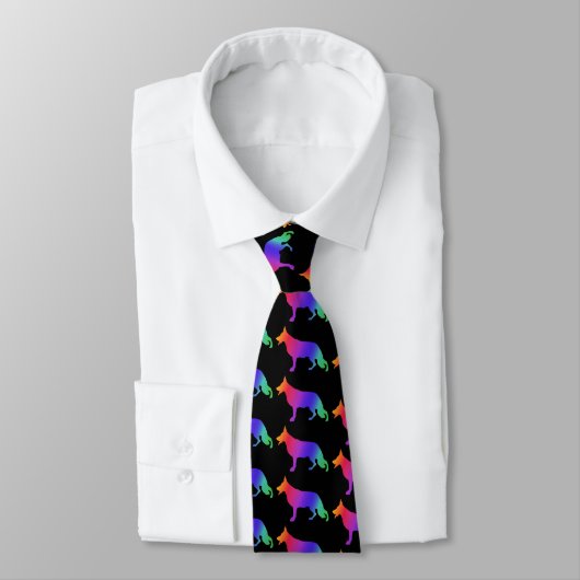 German  Shepherd Pattern Tie Krawatte (Gebunden)