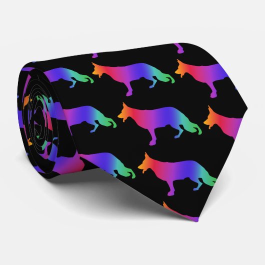 German Shepherd Pattern Tie Krawatte (Gerollt)