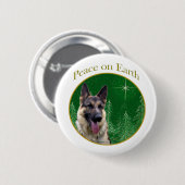German Shepherd Peace Button (Vorne & Hinten)