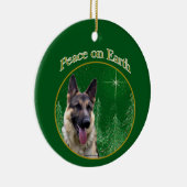 German Shepherd Peace Keramik Ornament (Rechts)