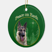German Shepherd Peace Keramik Ornament (Links)