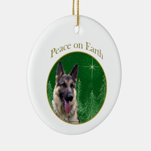 German Shepherd Peace Keramik Ornament (Rechts)