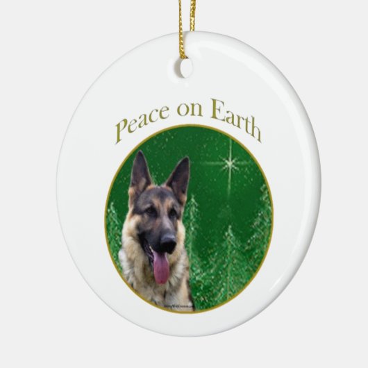 German Shepherd Peace Keramik Ornament (Links)