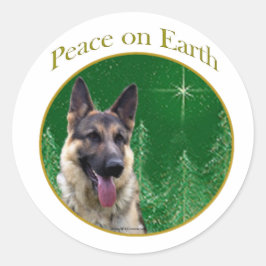 German Shepherd Peace Runder Aufkleber