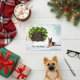 German Shepherd Personalisiert Weihnachtsgrüße Feiertagspostkarte