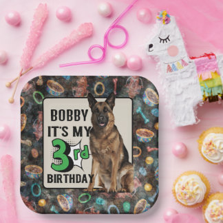 German Shepherd Personalisiertes Party Pappteller