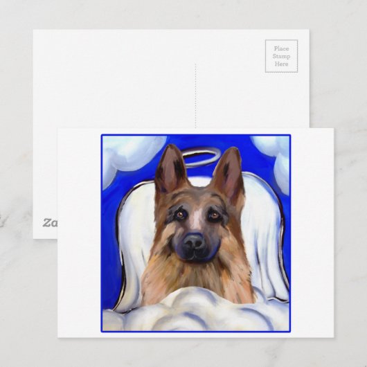 German Shepherd PET ANGEL Postkarte (Vorne/Hinten)