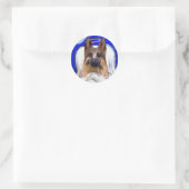 German Shepherd PET ANGEL Runder Aufkleber (Tasche)