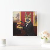 German Shepherd | Piano Waltz Quadratische Wanduhr (Zuhause)