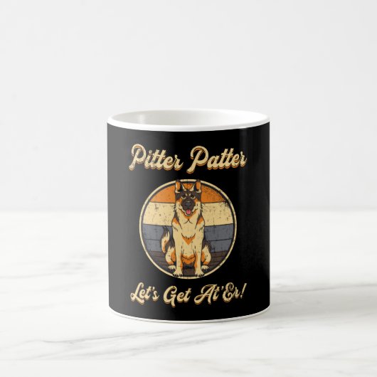 German Shepherd Pitter Patter Dog Lover Vintag Kaffeetasse (Mittel)