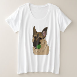 German Shepherd Play Time with Ball Große Größe T-Shirt