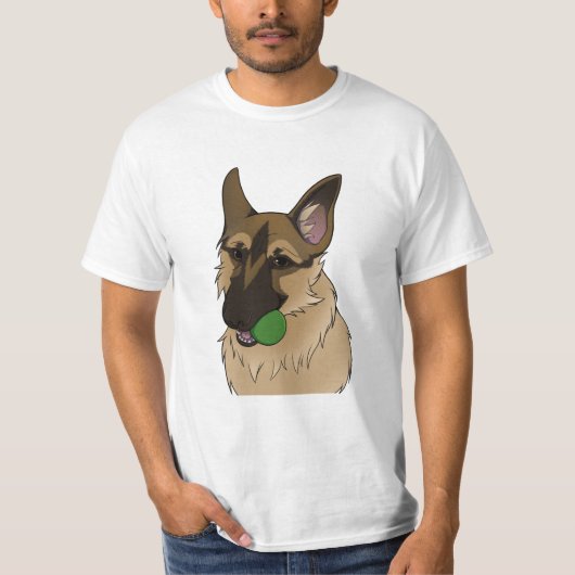 German Shepherd Play Time with Ball T-Shirt (Vorderseite)