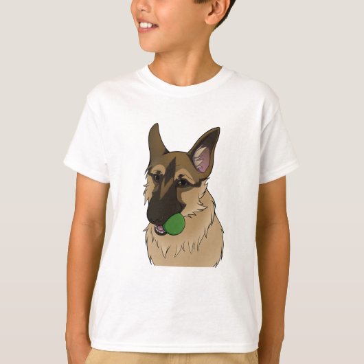 German Shepherd Play Time with Ball T-Shirt (Vorderseite)