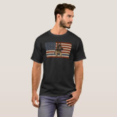 German Shepherd Police Dog American Flag Blue Line T-Shirt (Vorne ganz)