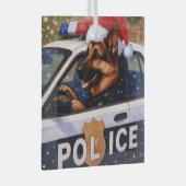 German Shepherd Police Holiday  Ornament Aus Glas (Vorderseite Rechts)