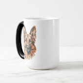 German Shepherd Portrait Black Accent Mug Verwandlungstasse (Vorderseite Links)