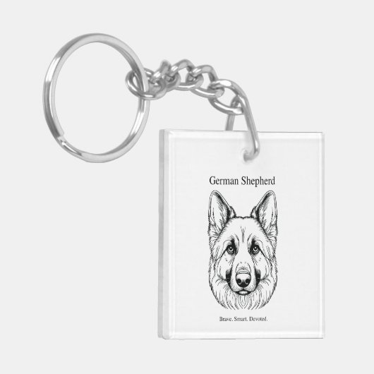 German Shepherd Portrait Schlüsselanhänger (Vorderseite links)