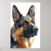 German shepherd portrait watercolor poster (Vorne)