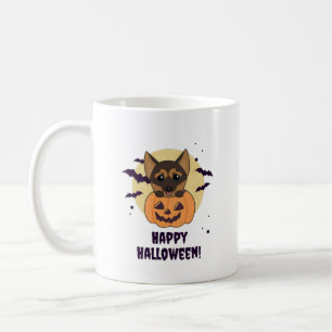 German Shepherd Pumpkin Hunde Happy Halloween Kaffeetasse