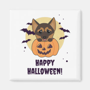 German Shepherd Pumpkin Hunde Happy Halloween Magn Magnet