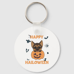 German Shepherd Pumpkin Hunde Happy Halloween Schlüsselanhänger