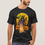 German Shepherd Pumpkin Witch Hat Halloween Costum T-Shirt<br><div class="desc">German Shepherd Pumpkin Witch Hat Halloween Costume Party.</div>