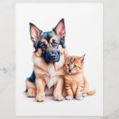 German Shepherd Puppy And Maincoon Kitten Flyer (Vorne)