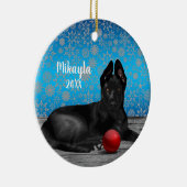 German Shepherd Puppy Christmas Keramik Ornament (Rechts)